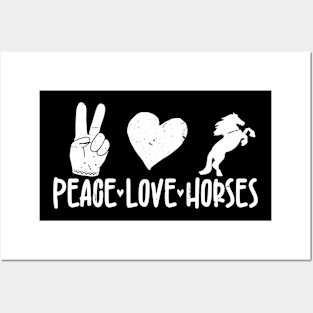 Peace Love Horses Funny Tee for Horse Lover Posters and Art